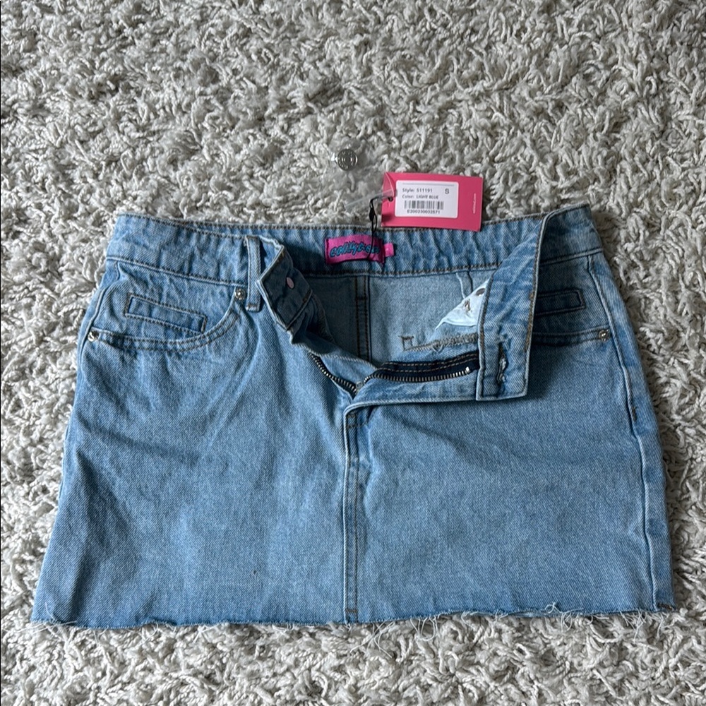 Fashion Nova Light Blue Denim Skirt
